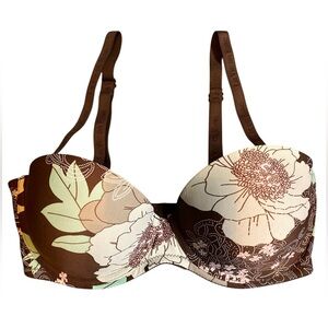 La Vie en Rose 34C Demi Push-Up Bra with Removable Inserts and Straps, Underwire